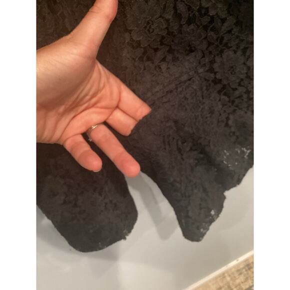 Womens Lace Blazer Sz 8 Whimsigoth Black Floral Gothic Romantic Feminine Jacket - Picture 6 of 10